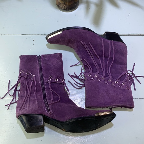 💜🦄-Oak Tree Farms western fringe boots-🦄💜 - Picture 4 of 11